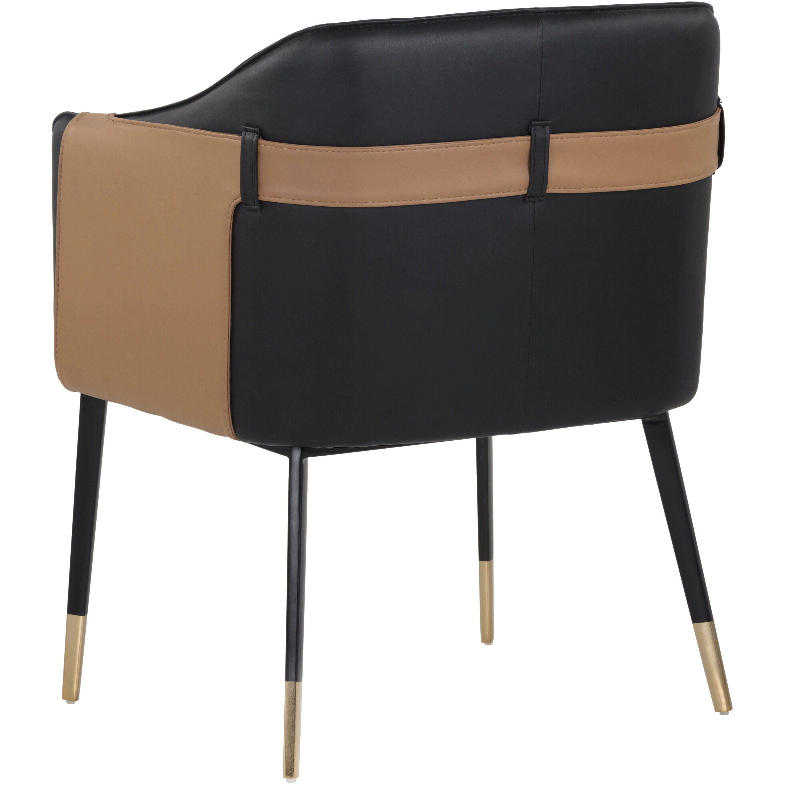 Carter Napa Black / Napa Cognac Dining Armchair